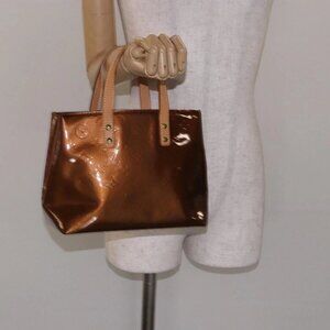 LOUIS VUITTON Monogram Vernis Reade PM Hand Bag Bronze M91146 LV Auth 132734